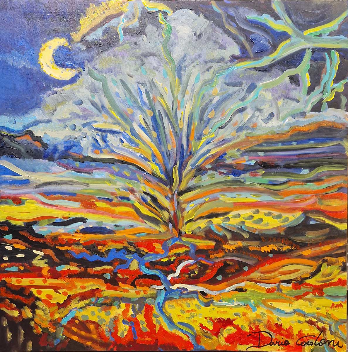 Vendita online opera dal titolo “Simmetrie tra cielo e terra durante il temporale” realizzata dall'artista contemporaneo Dario Cardoni